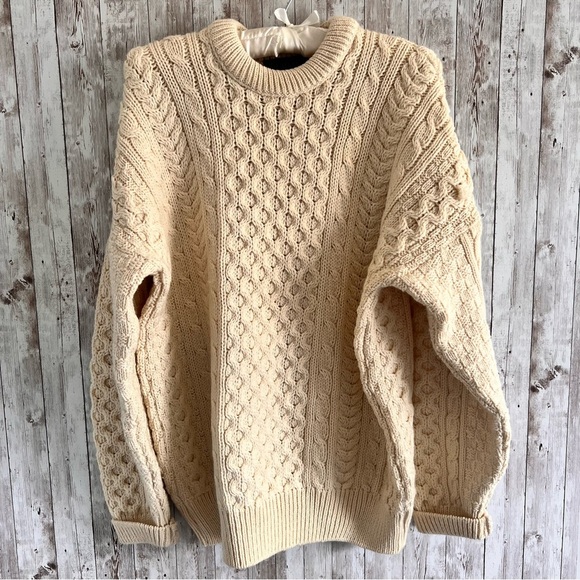 Irish Knit Fisherman Wool Sweater Medium - Picture 1 of 5